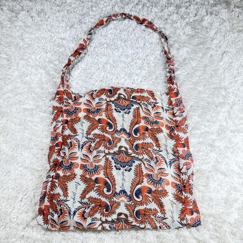 Free People Tote Bag Womens Floral Boho Slouch Shoulder Purse Market Lightweight - Picture 5 of 10